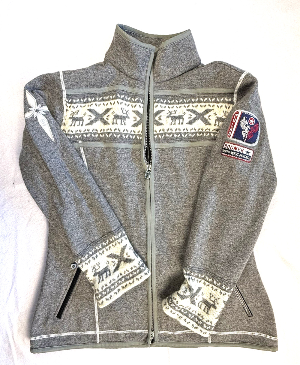 Bogner Polar Star North-West Passage Ski Jacket Full Zip Wool Nordic Gray Large